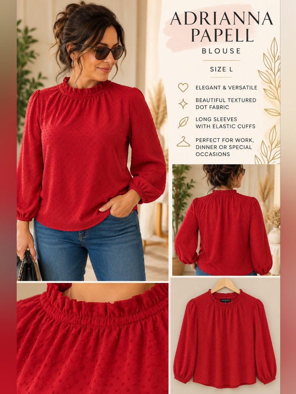 Adrianna Papell  Blouse Size L